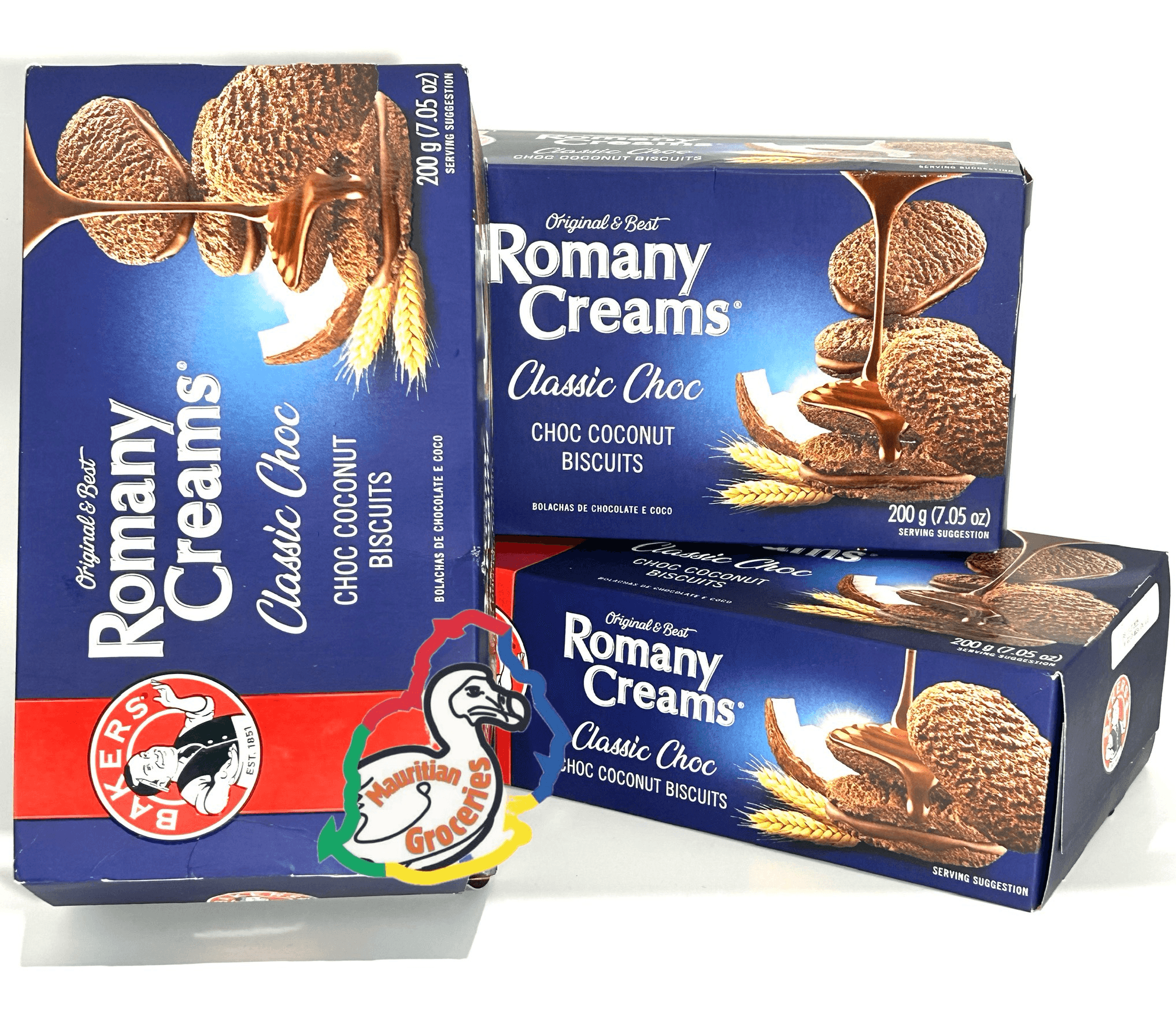 Romany Creams CLASSIC BLUE Chocolate Coconut Biscuits 200g product image 2