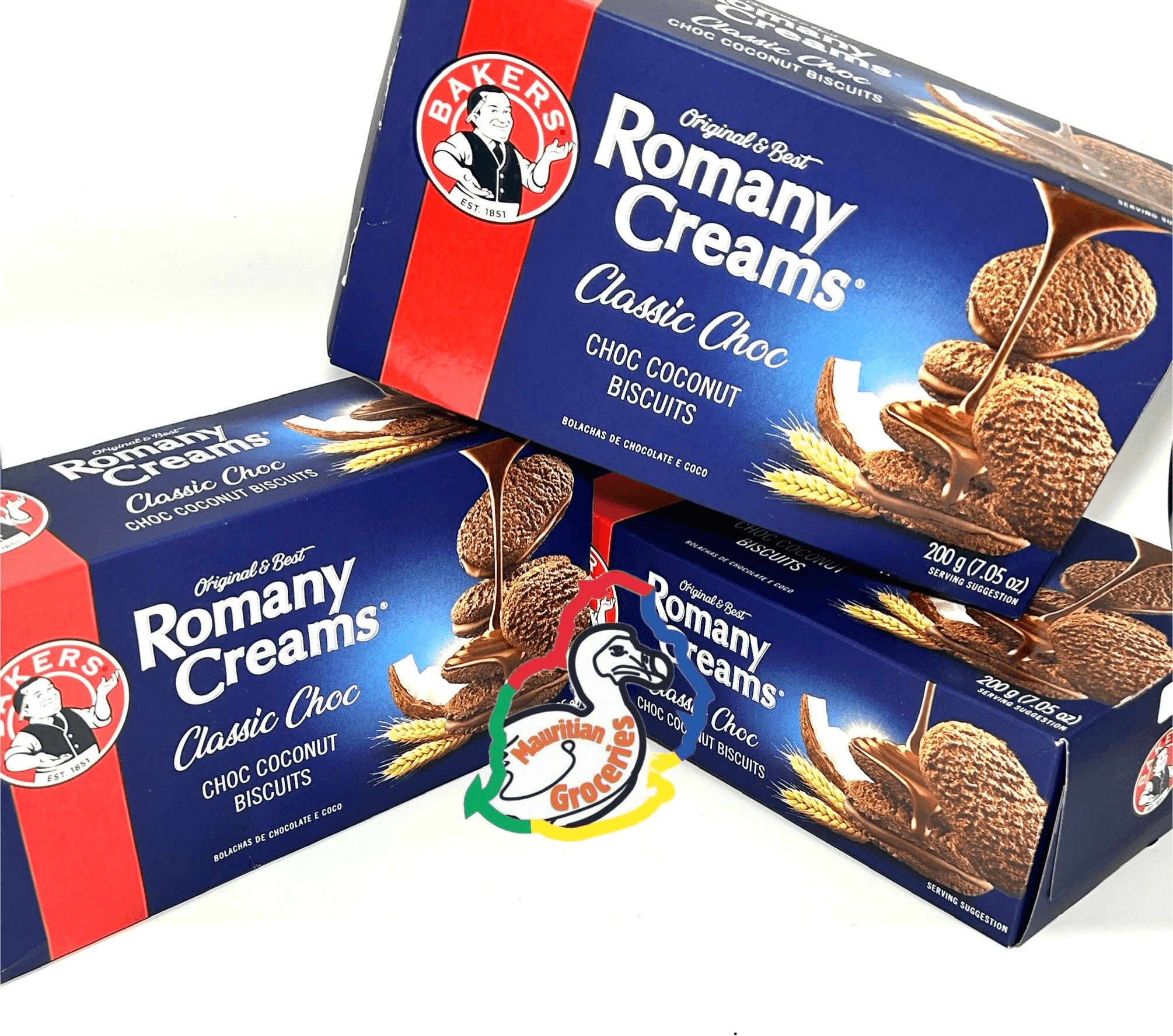 Romany Creams CLASSIC BLUE Chocolate Coconut Biscuits 200g product image 3