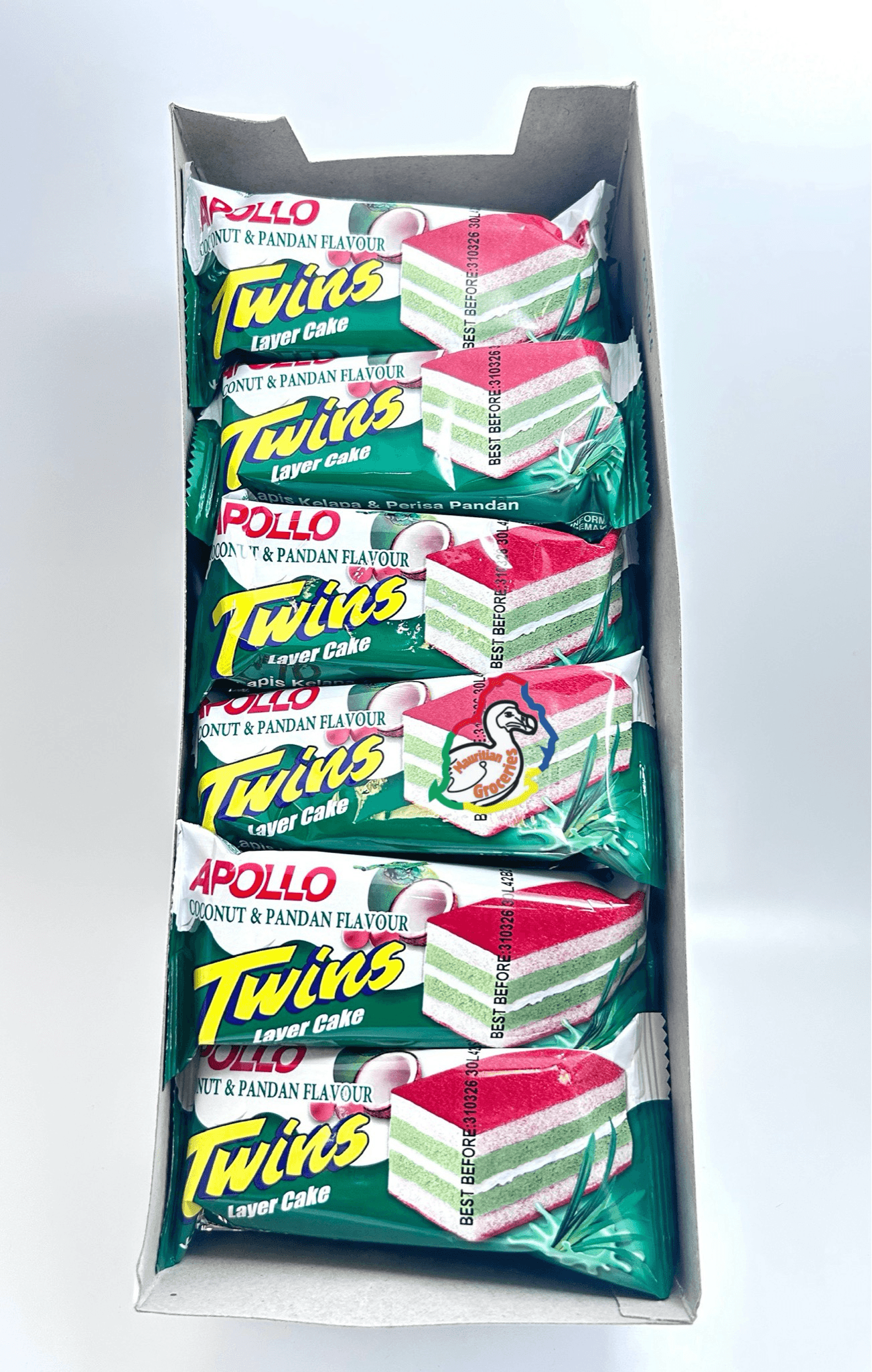 Apollo Pandan & Coconut Twins Layer Cake 18g X 24 Packets (432g) product image 2