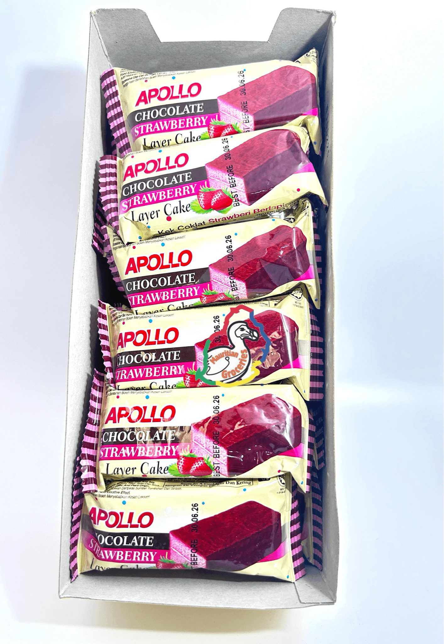 Apollo Chocolate & Strawberry Layer Cake 16g X 24 Packets (384g) product image 2